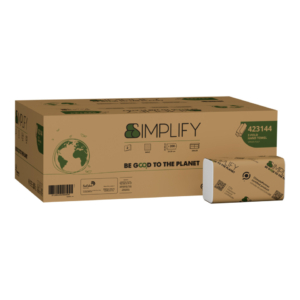 Asciugamano piegato a Z Papernet Simplify a 2 veli bianco - pura cellulosa - 423144 (conf. 20 fascette da 200 fogli)