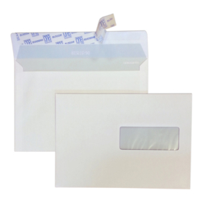 Buste con finestra Blasetti Strip 90 - 90 g/m² bianco - 16x23 cm - 0170 (conf.500)