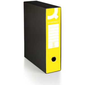 Raccoglitore commerciale con custodia Q-Connect dorso 8 cm - 28,5x32 cm - giallo - 0201041/Q.GI