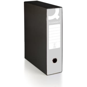 Raccoglitore protocollo con custodia Q-Connect dorso 8 cm - 28,5x35 cm - grigio - 0201041/P.GR