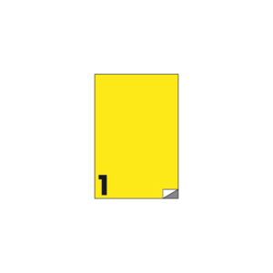 Etichette fluo permanenti Markin 210x297 mm in foglio A4 - inkjet/laser - 1 et./foglio giallo (conf.100 fogli)