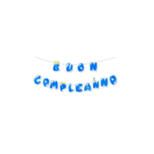 Festone Buon Compleanno Party Go H.23x300 cm azzurro AC0074