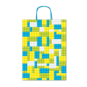 Borse shopper Rex-Sadoch Allegra Mattoncini su kraft bianco - 36x12x41 cm azzurro/verde - SDF36-275J (conf.25)