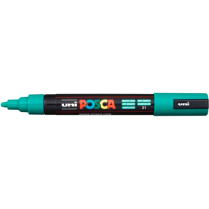Pennarello a tempera UniPosca Uni-Ball punta tonda 1,8-2,5 mm verde smeraldo M PC5M VSM