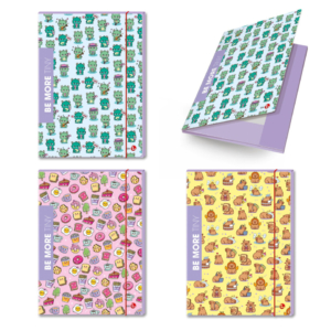 Cartelline con elastico Be More Tiny A4 - colori assortiti - 0123163 (conf.6)