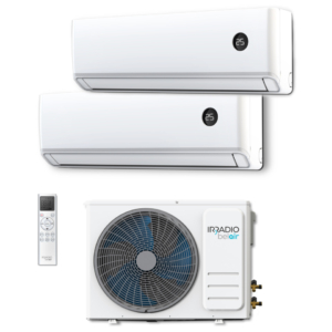 Condizionatore con pompa di calore R32 unità esterna + dual split Irradio Belair 18.000 BTU + 9000 BTU + 9000 BTU