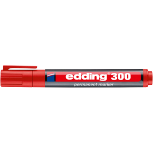 Pennarello indelebile Rosso Edding 300 - punta conica - 1,5-3 mm