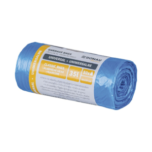 Sacchi immondizia per rifiuti inorganici Donau Home 35 L 60x50 cm - 8,5 µm blu - rotolo 50 pz - 22557713-01