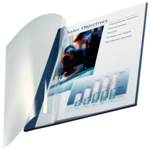 Cartelline trasparenti per rilegatura A4 con fronte Trasparente Esselte in PPL - 10-35 fogli - Blu marina - 73980035 (conf.10)