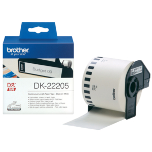 Nastro per etichettarice Nero/Bianco Brother - carta adesiva - 62 mm x 30,48 mt - DK22205