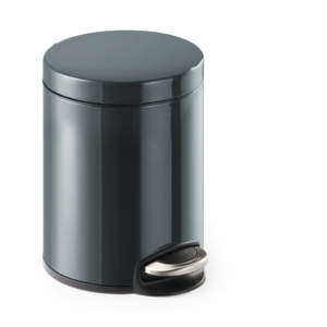 Cestino gettacarte a pedale Durable acciaio inox color carbone - 29 x 20,5 Øcm - 5 litri - 3410-58