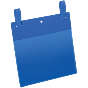 Tasche per identificazione Durable con fascette di aggancio Blu - esterno mm 22,3x38,7 cm - inserto A5 orizzontale - 174907 (conf.50)
