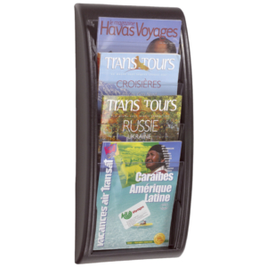 Espositore da muro componibile Paperflow - Modulo a 4 tasche - A4 - 29x9,5x65 cm - Nero - 4061.01