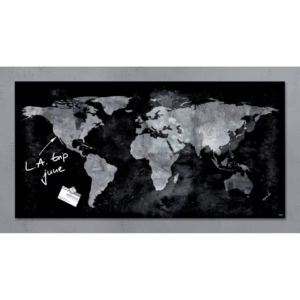 Lavagna magnetica in vetro Artverum SIGEL 910x460x15 mm Worldmap