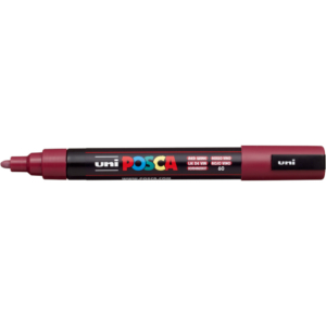 Pennarello Uniposca a tempera Uni-Ball punta tonda 1,8-2,5 mm Rosso vino M PC5M RV