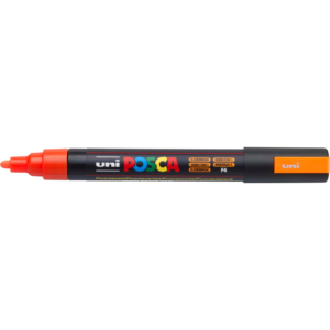 Pennarello Uniposca a tempera Uni-Ball punta tonda 1,8-2,5 mm Arancio fluo M PC5M AF