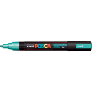Pennarello Uniposca a tempera Uni-Ball punta tonda 1,8-2,5 mm Verde metal M PC5M VM