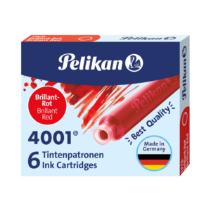 Cartucce per stilografiche 4001 TP/6 Pelikan - Rosso (conf. da 6 cartucce)