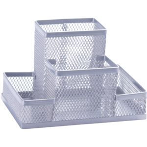 Portaoggetti Q-Connect 10,3x10x15,3 cm Argento piccolo KF15113