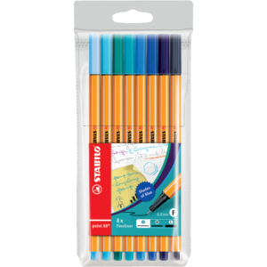 Fineliner Stabilo Point 88® 0,4 mm - 8 tonalità di Blu - 88/8-03 (conf.8)