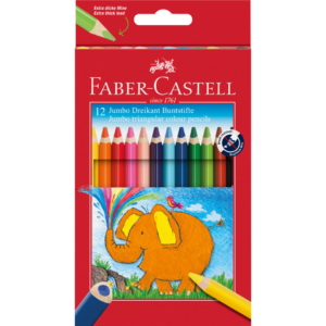 Matite colorate Jumbo Faber Castell fusto triangolare - Colori Assortiti - Ømina 5,4 mm - 116501 (conf.12)