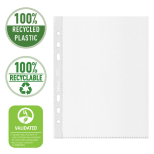 Buste a perforazione universale Esselte Office - A5 100% riciclate Trasparenti (conf.100)
