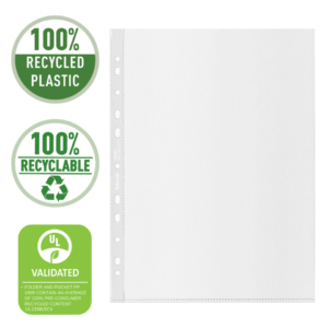 Buste a perforazione universale Esselte Office - A4 100% riciclate Trasparenti (conf.100)