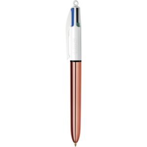 Penna a sfera 4 Colori Bic Colours™ Shine - Penna a scatto 4 colori - fusto Rose Gold