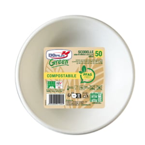 Scodella in polpa di cellulosa Dopla Green PFAS Free 680 ml - bianco - conf. 50 pz - 07924