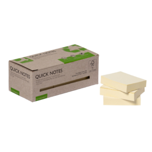 Foglietti riposizionabili riciclati Q-Connect Gialli 38x51 mm - KF17323 (12 blocchetti da 100 foglietti)