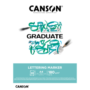 Blocco GRADUATE Lettering Marker A4 20 fogli - 180g/m² Canson Bianco C31250P026