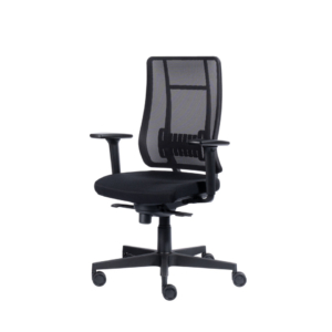 Poltrona semi-direzionale Liberty Syncro Seditaly tessuto ignifugo Nero LTG0S1TEGB1R1