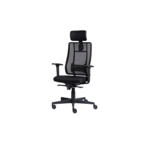 Poltrona semi-direzionale Liberty Syncro Seditaly tessuto ignifugo con poggiatesta Nero - LTGPS1TEGB1R1