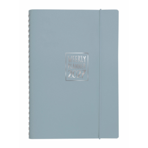 Agenda settimanale Biembi 2027 grigio spiralata con copertina in cuoio rigenerato 15x21 cm - BNZ265C75-G