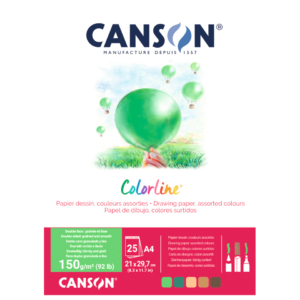 Album da disegno Canson Colorline® A4 150g/m² 25 fogli - Colori Assortiti Terra - Liscio/Ruvido - C31074P003