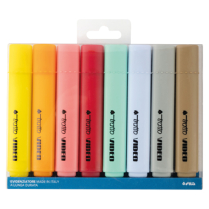 Evidenziatori Tratto Video Pastel 1-5 mm in busta appendibile da 8 colori pastello Assortiti - F838000