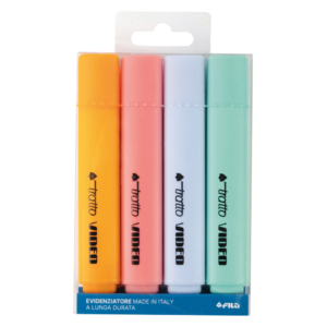 Evidenziatori Tratto Video Pastel in astuccio appendibile colori pastello assortiti - F835801 (conf.4)