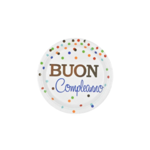 Piatti di carta Party Go Buon Compleanno pois colorati 23 cm - AI0335 (conf.6)