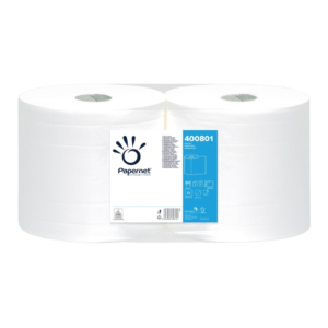 Bobina industriale a 2 veli Papernet in pura cellulosa 815 strappi - bianco - 400801 (conf.2)