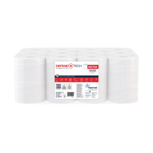 Asciugamani in rotolo Papernet Defend Tech Centrefeed a 2 veli in pura cellulosa - bianco - 400760 (conf.12)
