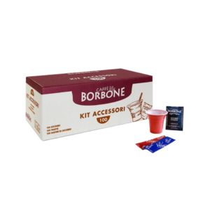 Kit accessori 100 Caffè Borbone bicchieri + palette + bustine - MASTERBORBONE100 (conf.300)