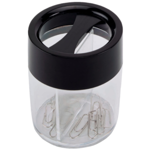 Dispenser portaclip Q-Connect Nero/Trasparente rotondo KF02133 (conf.6)