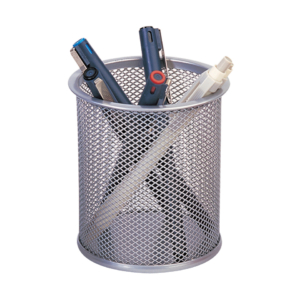 Portapenne in metallo Q-Connect h 10 cm / Ø9 cm Argento KF00846