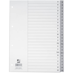 Divisori alfabetici Q-Connect A-Z 22,5x29,7 cm Grigio KF01818 (24 pagine)