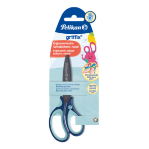 Forbici Griffix Pelikan per destrimani con punte arrotondate - 14 cm - Blu - 803502