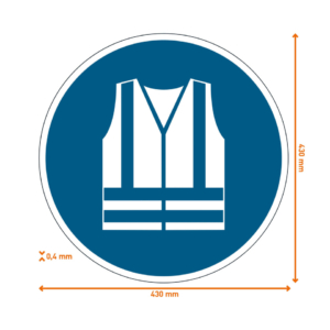Pittogramma da pavimento "Gilet di sicurezza alta visibilità obbligatorio" Durable Azzurro Ø430 mm - 173506
