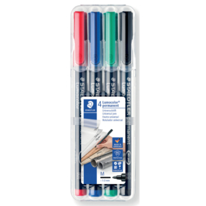 Pennarelli a punta sintetica Staedtler Lumocolor® permanent pen 317 - M - 1,0 mm - Astuccio da 4 pezzi Colori Assortiti