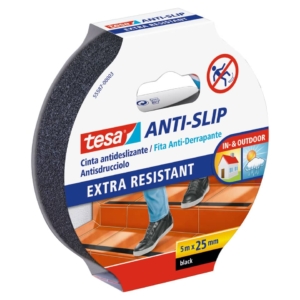 Nastro antiscivolo tesa extra forte a strappo manuale - 25 mm x 5 m - Nero