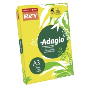 Cartoncini colorati A3 Giallo intenso INTERNATIONAL PAPER Rey Adagio - 160g/m² - 29,7x42 cm (risma 250 fogli)