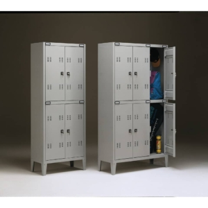 Spogliatoio sovrapposto Tecnical 2 a 4 posti acciaio 7/10 monoblocco - 70x35x180 cm